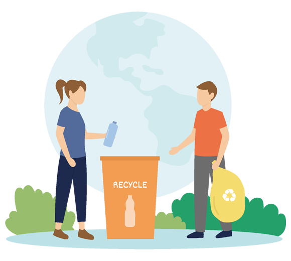 不要なペットボトルキャップを回収します